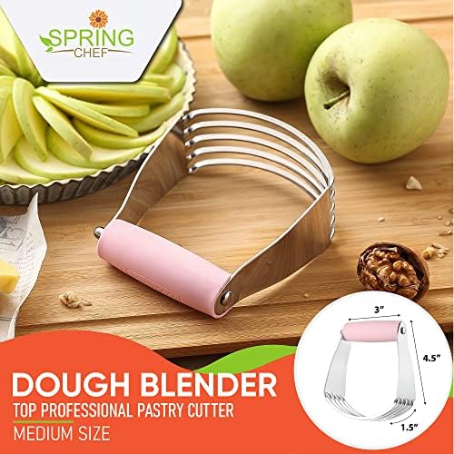 Spring Chef Medium Dough Blender Hand Tool - Pastry Cutter - Pink Lemonade - Image 2