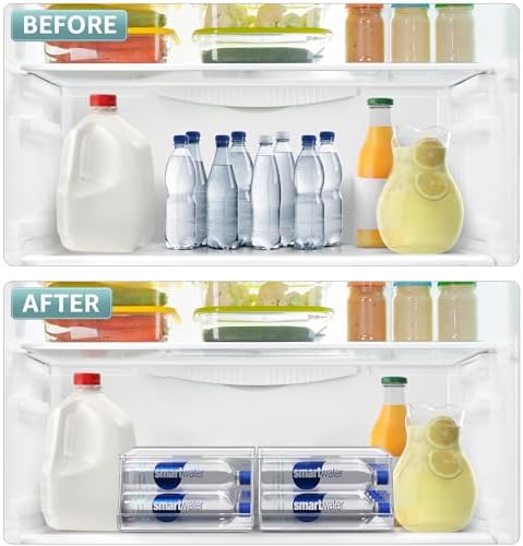 Water Bottle Organizer for Refrigerator & Pantry, Stackable (2 Pack)