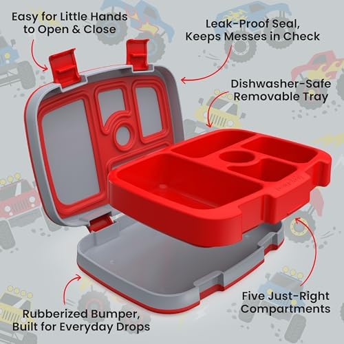 Kids Prints Leak-Proof 5-Compartment Bento-Style Kids Lunch Box