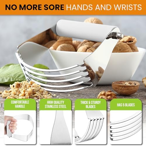 Spring Chef Large Dough Blender For Baking - Durable Pastry Blender - White - Image 5