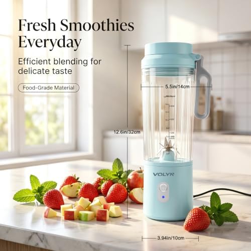 Mini Electric Blender Smoothie Maker with Straw & Cleaning Brush