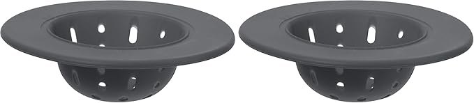 OGGI Silicone Sink Strainer- Great Kitchen Sink Strainer, Sink Drain Strainer, Drain Stopper, Sink Plug, 4.6˝ Diameter Rim, Gray (Pack of 2)