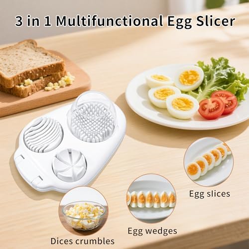 3-in-1 Egg Slicer for Hard Boiled Eggs,Heavy Duty Egg Cutter - Image 2
