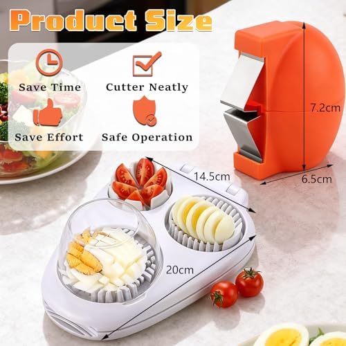 3-in-1 Egg Slicer Cutter, Stainless Steel Egg Dicer with 3 Modes - Image 2