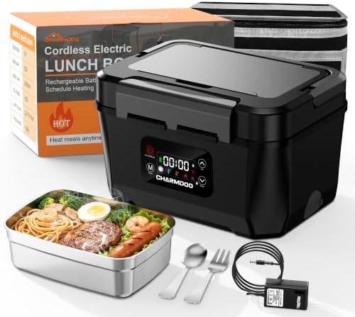 Cordless Electric Lunch Box for Adults, 24000mAh Rechargeable Food Warmer