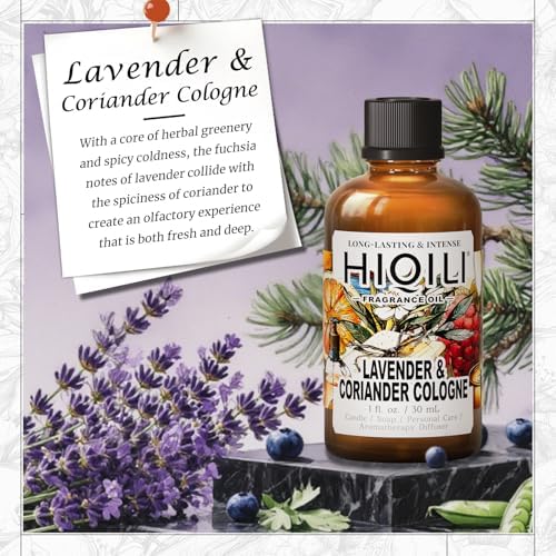 HIQILI Lavender & Coriander Cologne Oil for Diffuser, Candle & Soap - Image 2
