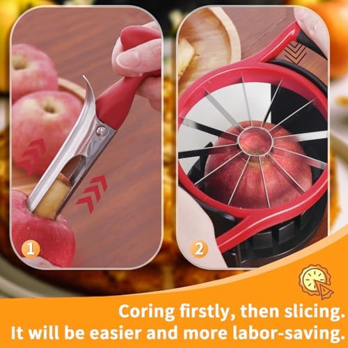Newness 5.12-In Extra Large Apple Slicer Corer, 12-Blade Cutter
