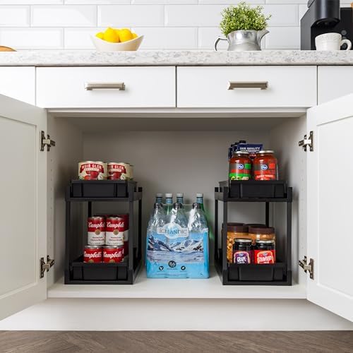 Under Sink Organizer, 2 Pack, Pull Out Storage Drawers
