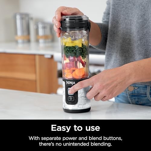 Ninja Blast Portable Blender, Cordless,18oz Vessel, White Marble, BC152MW - Image 6