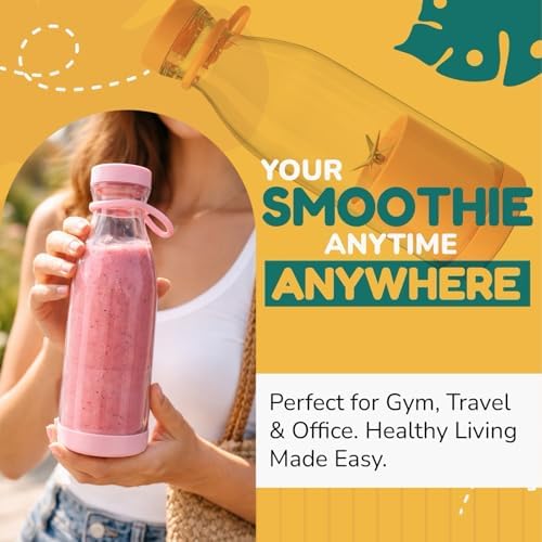 Portable Blender for Shakes & Smoothies, Personal Blender with 11.8 oz Travel Cup & Lid, Mini Blending Machine for Juice & On-the-Go Use - Image 2