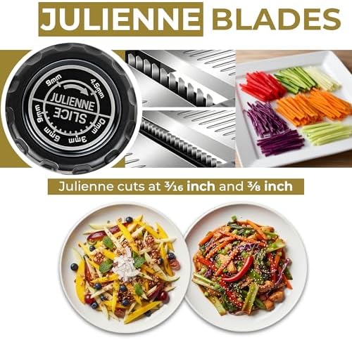 Gramercy Mandoline Slicer for Kitchen with 12 Slice Settings, Black Edition