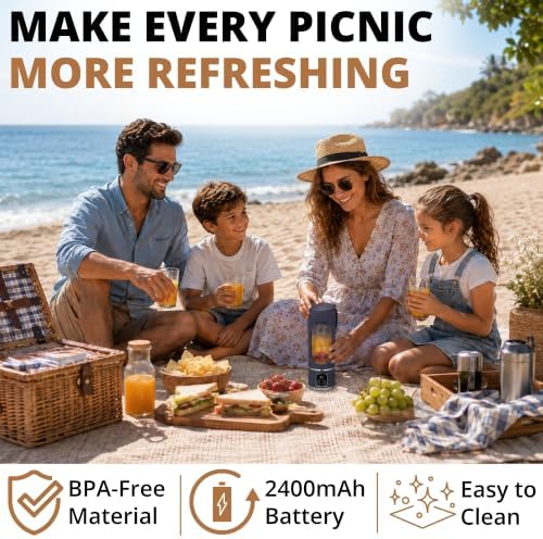 Portable Blender for Smoothies & Juice, USB-C Rechargeable, 450ml - Image 4