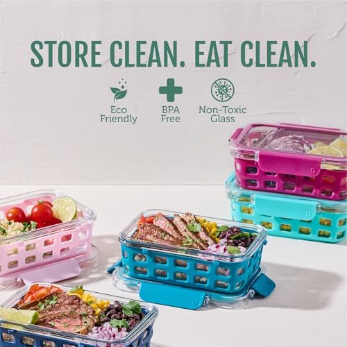 Duraglass 3.4 Cup Glass Meal Prep Containers, 10 Pc, 5 Pack, Orchard