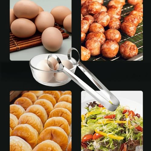 2-Piece Multifunctional Stainless Steel Boiled Egg Tongs with 1 Piece Egg Slicer – Kitchen Cooking Tools & Supplies - Image 5