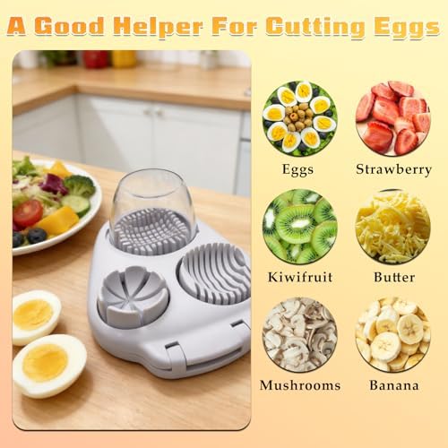 3-in-1 Egg Slicer Cutter, Stainless Steel Egg Dicer with 3 Modes - Image 4