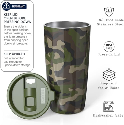 TILUCK 20 oz Insulated Coffee Tumbler with BPA-Free Lid - Image 2