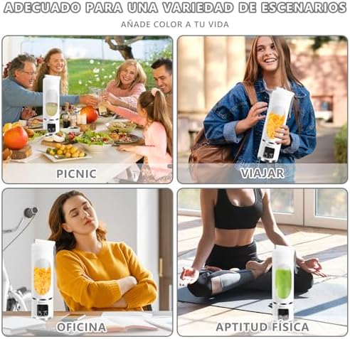 EASYSPEED Portable Blender Electric USB-C, 500ML Personal Juicer for Shakes, 1500mAh Rechargeable, 12 Blades,BPA Free, 18oz Small Blender with Leakproof Lid & Sip Spout, Mixing, Compact,White - Image 6