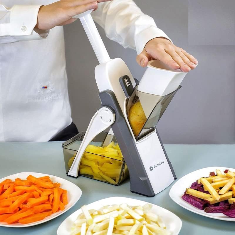 Vegetable Chopper Mandoline Slicer Adjustable Vegetable Cutter Safe Multi-purpose Food Vegetable Slicer for Kitchen (Gray) - Image 3