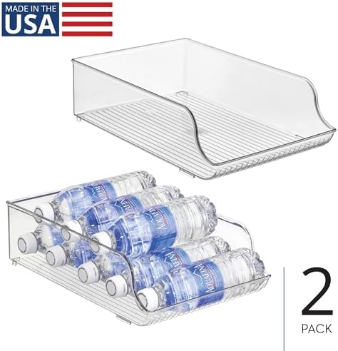 Plastic Water Bottle Organizer, Clear, 2-Pack