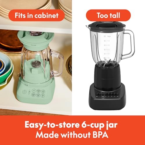 bella Fits-anywhere™ Flip & Store Blender, 48 oz, 520W, Seaglass - Image 3