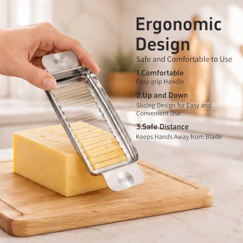 304 Stainless Steel Butter Cutter 2-Pack, Wire Slicer for Soft & Hard Food