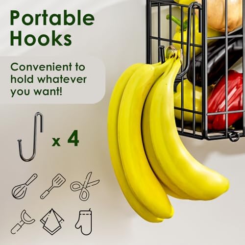2 Pack Magnetic Shelf for Fridge, Fruit Potato & Onion Storage Bins