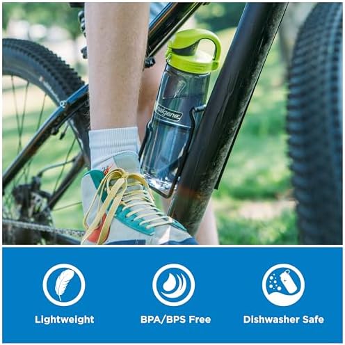 Nalgene 24 oz On The Fly Lock-Top Water Bottle, Blue w/Aqua - Image 4