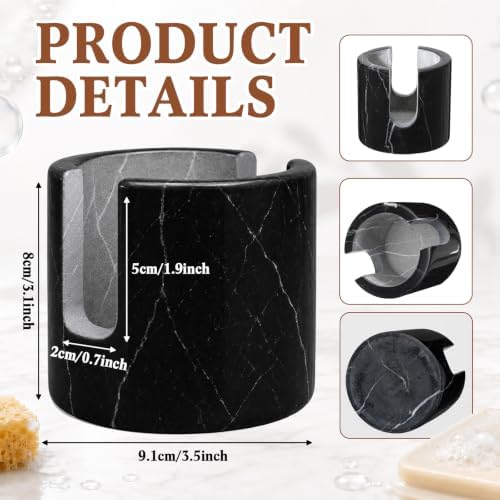Black Natural Marble Sponge Holder for Kitchen Sink Travertine
