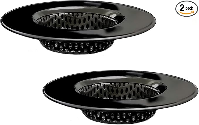 Seatery 1.75" Bathtub Drain Strainers, Shower Drain Hair Catchers, Stainless Steel Drain Filter Cover for Bathroom Laundry Floor Drain, Fit for 1.75"-3.0" Drain Hole Black