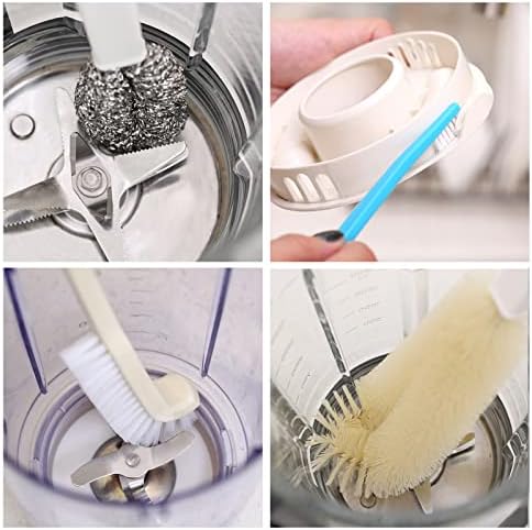 Portable Blender Cleaning Brush Set of 4, Long Handle Bottle Cleaning Brushes with Hanging Holes for Water Bottles, Blender Cups, Lids, Edges and Kitchen Cleanup