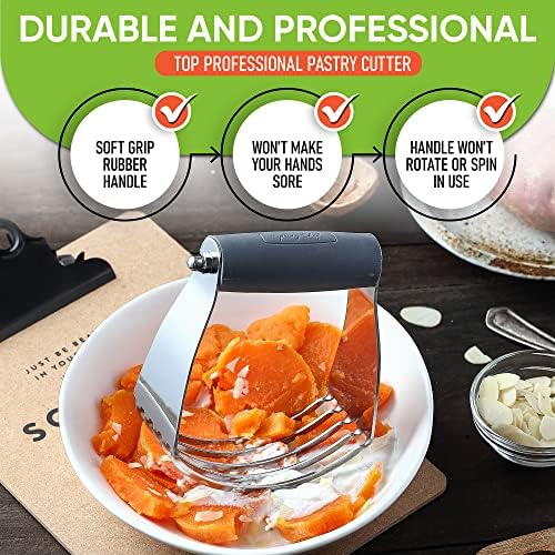 Spring Chef Medium Dough Blender Hand Tool - Durable Pastry Cutter - Gray - Image 5