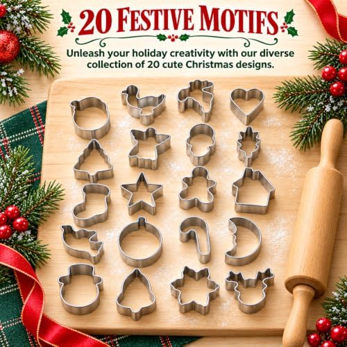 Mini Christmas Cookie Cutters Set,20PCS Stainless Steel Cookie Cutters - Image 5
