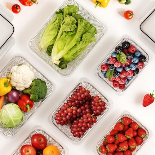 3 PCS Large Fruit storage Containers for Fridge Food Storage Containers