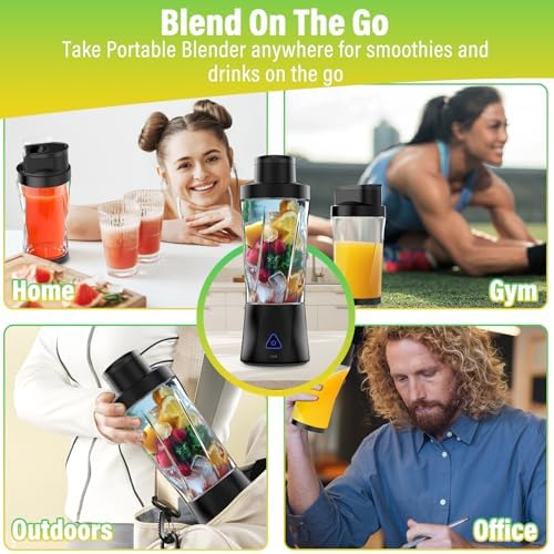 Portable Blender, 360 Watt Personal Blender Shakes and Smoothies, Black - Image 4