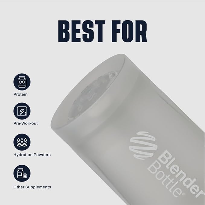 BlenderBottle Classic V2 Shaker Bottle Perfect for Protein Shakes and Pre Workout, 20-Ounce, Pebble Grey