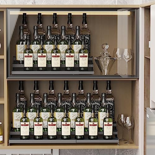 Spice Rack Organizer for Cabinet, 3 Tier Expandable Spices Storage, Great for Kitchen Cabinets, Cupboard,Pantry and Countertop More(Gun-Gray, 2 PACKS/GUN-GRAY)