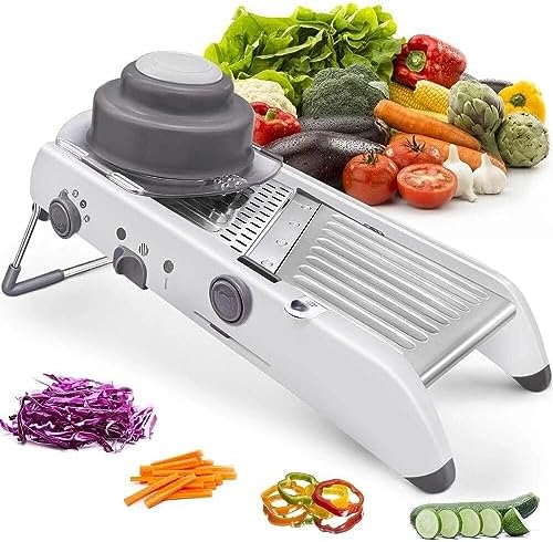 Mandoline Vegetable Slicer, Professional Adjustable Kitchen Slicer and Julienne Cutter for Fruits and Vegetables, Mandolin Food Slicer for Vegetables, Potato, Onion, Cabbage by Unknown
