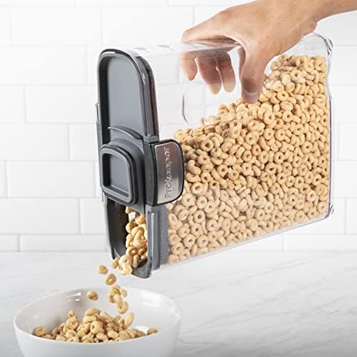 International ProKeeper+ Clear Plastic Airtight Food Baker's Kitchen Storage Organization Container Canister Set with Magnetic Accessories, 2- Piece Set (Cereal 4.2-Quart)