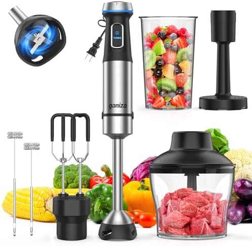 Immersion Blender Handheld, 6 in 1 Corded Hand Blenders Immersion