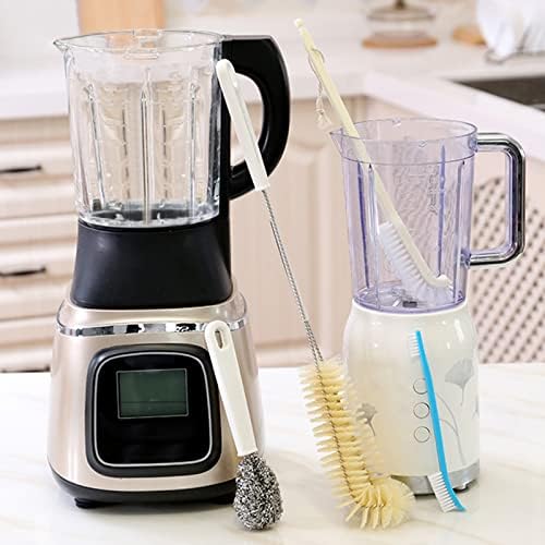 Portable Blender Cleaning Brush Set of 4, Long Handle Bottle Cleaning Brushes with Hanging Holes for Water Bottles, Blender Cups, Lids, Edges and Kitchen Cleanup