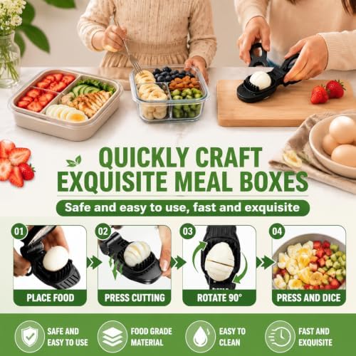 Egg and Fruit Slicer, Egg Cutter For Hard Boiled,Black