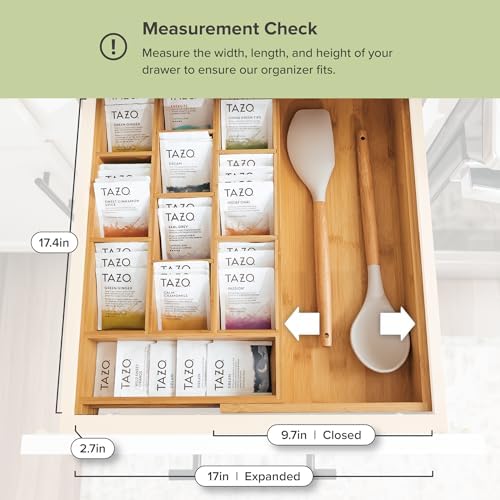 Tea Bag & Coffee Pod Organizer, 9.7-17 in, Bamboo