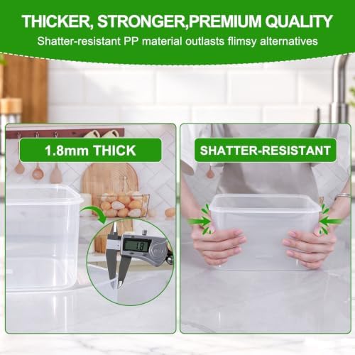 Thicker Produce Fruit Storage Containers for Fridge with Colander &Dividers