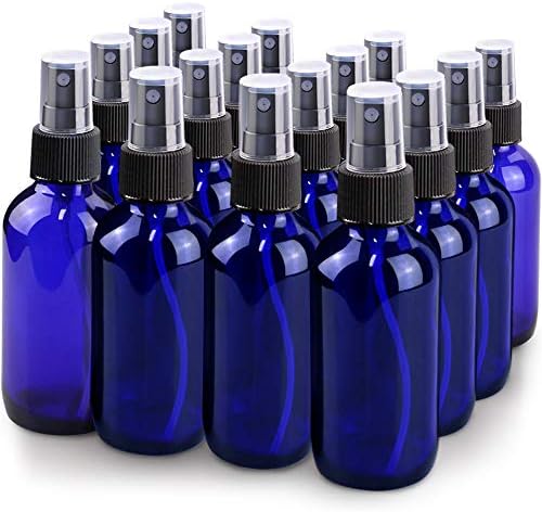 Wedama Spray Bottle, 4 oz Fine Mist Glass Spray Bottles, Little Refillable Liquid Containers for Watering Flowers Cleaning(16 Pack, Blue) by Wedama