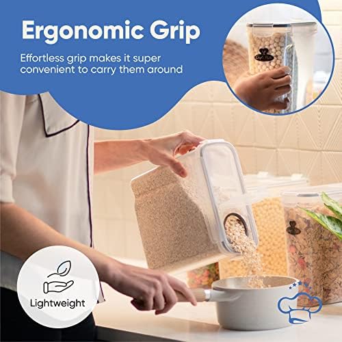 Set of Storage Box - Lunch Box, 8 Labels, Set of Spoons and Marker, Flour Box - BPA-Free Plastic Box (4 L) - (4)