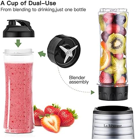 Personal Size Blender for Protein Shakes and Smoothies, Silver