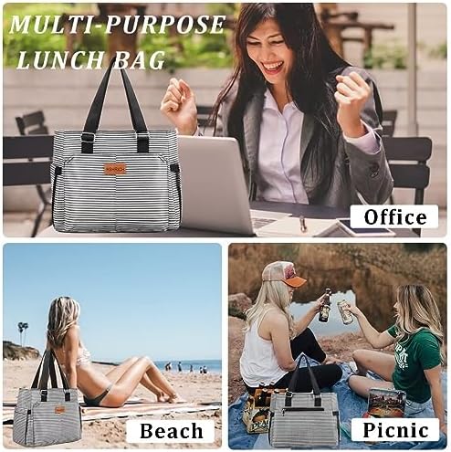 Insulated Lunch Bag Women - Large Tote Lunch Box For Work
