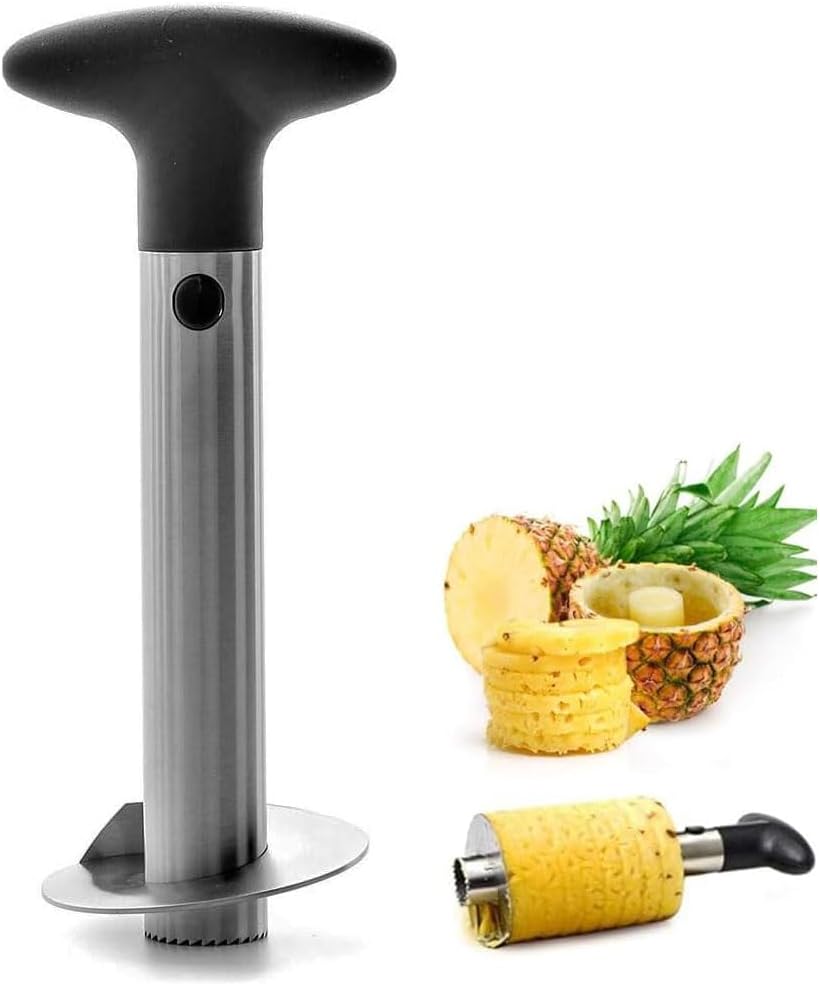 Stainless Steel Pineapple Slicer with Removable Handle | Pineapple Peeler for Core Removal