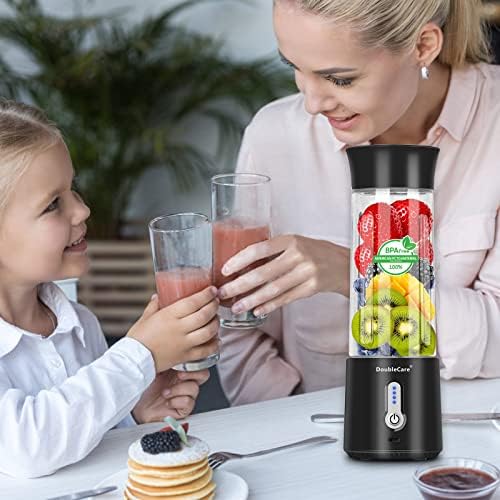 Portable Blender for Shakes and Smoothies,500ml Electric Juicer, 4000mAh Smoothie Blender with BPA-Free Material, USB Rechargeable Fresh Juice Blender for Travel, Gym, Outdoors, and Home, Black - Image 4