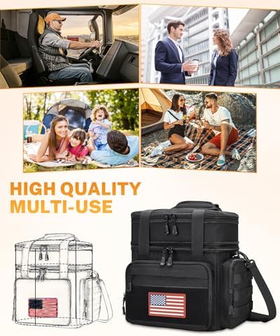 Tactical Lunch Box for Men - Large Lunch Bag Double Deck